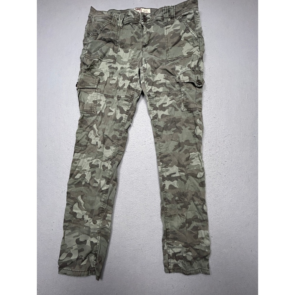 L.E.I. Ashley Cargo Pants Woven Green Camo 15 Regular Womens
